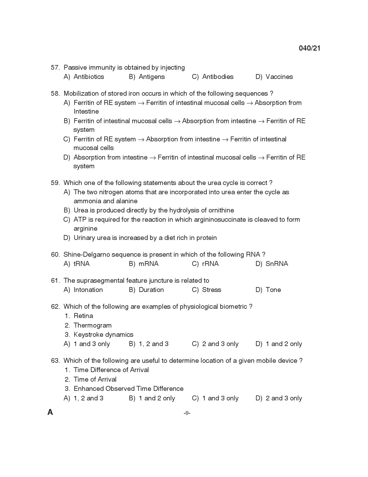 KPSC Scientific Officer Chemistry Exam 2021 Code 0402021 8