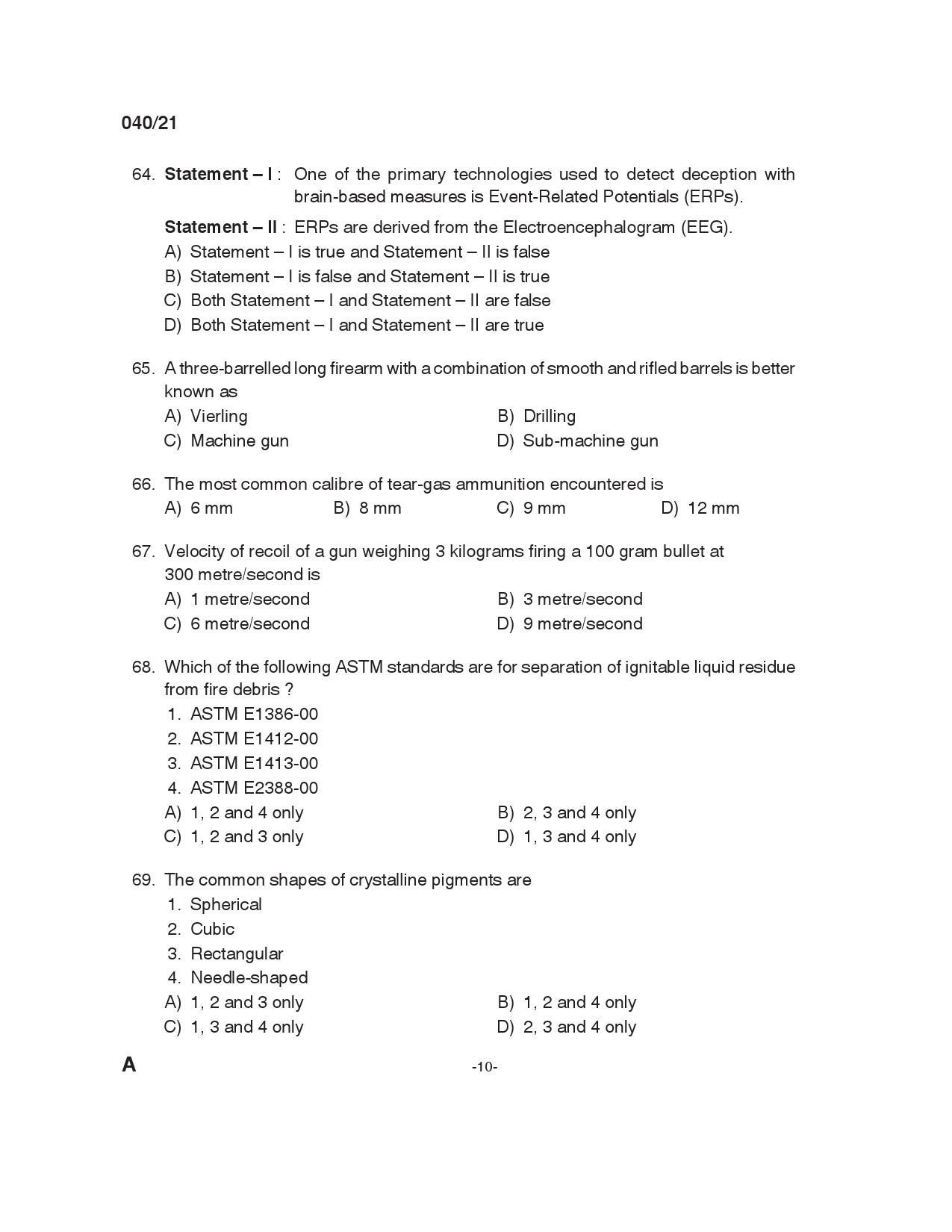 KPSC Scientific Officer Chemistry Exam 2021 Code 0402021 9