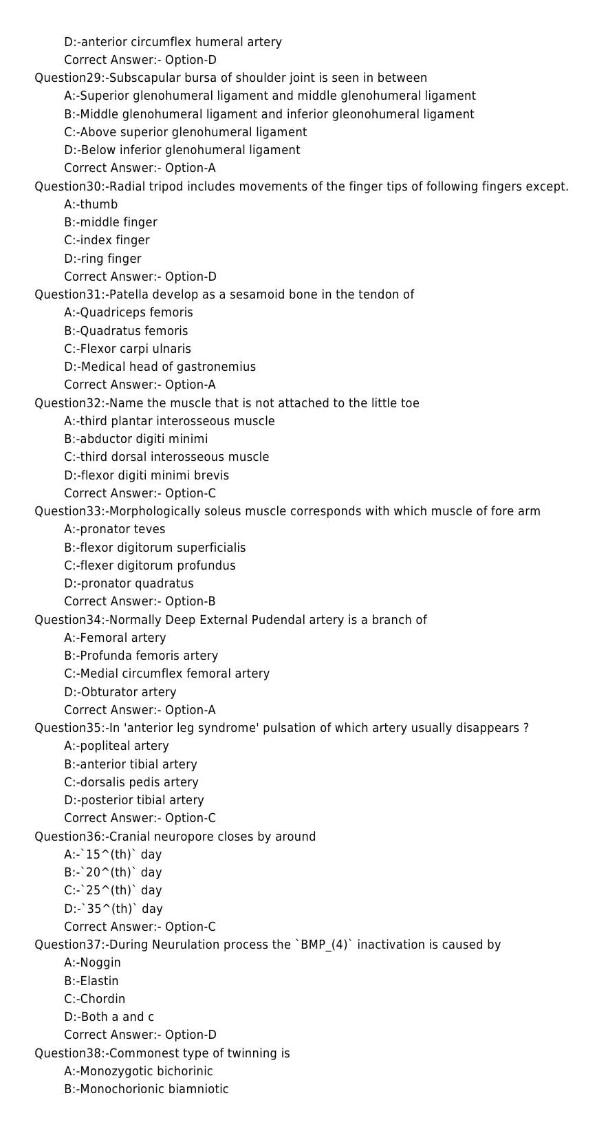 KPSC Senior Lecturer In Anatomy Exam 2017 Code 1042017OL 4