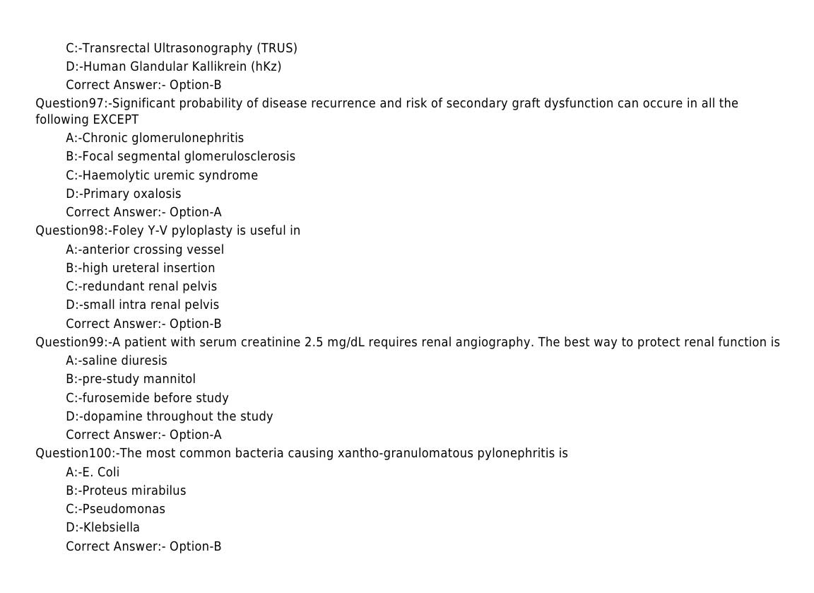 KPSC Senior Lecturer In Genitourinary Surgery Exam 12018OL 11