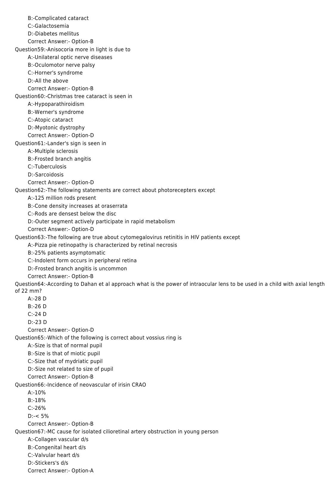 KPSC Senior Lecturer In Ophthalmology Exam 122018OL 7