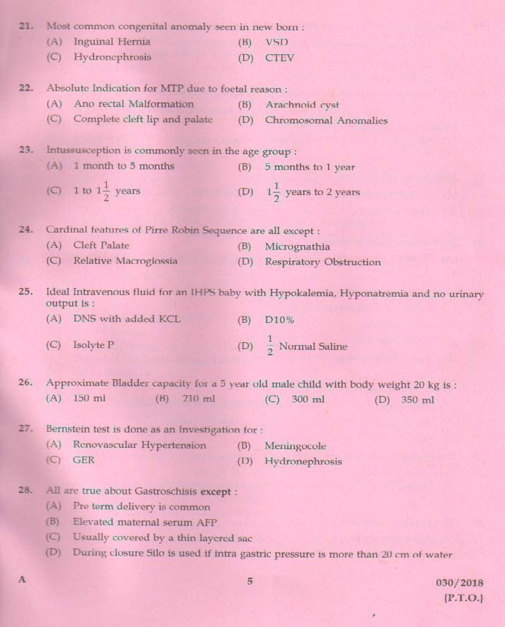 KPSC Senior Lecturer in Paediatric Surgery Exam 0302018 4