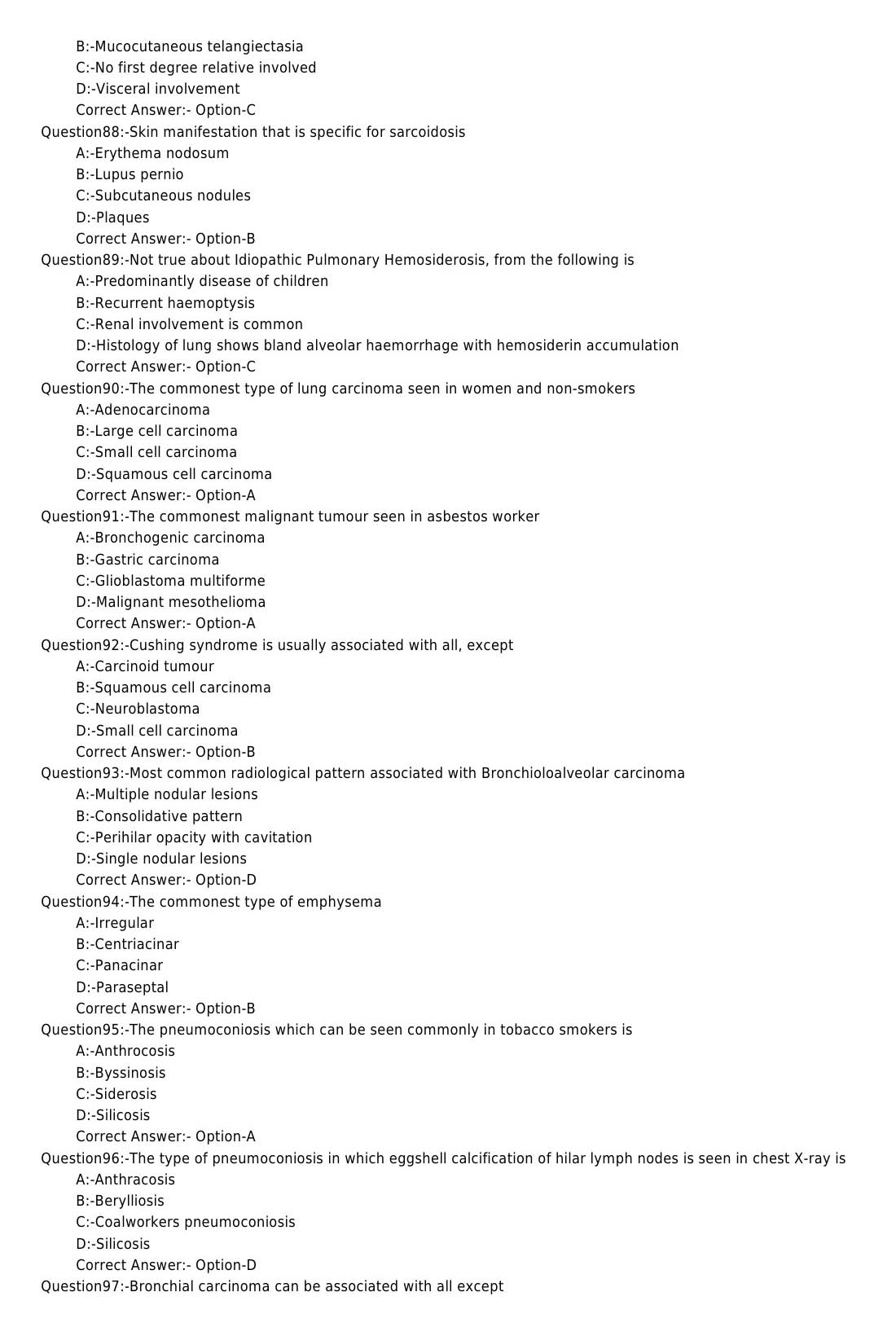 KPSC Tuberculosis And Respiratory Medicine Exam 172018OL 10