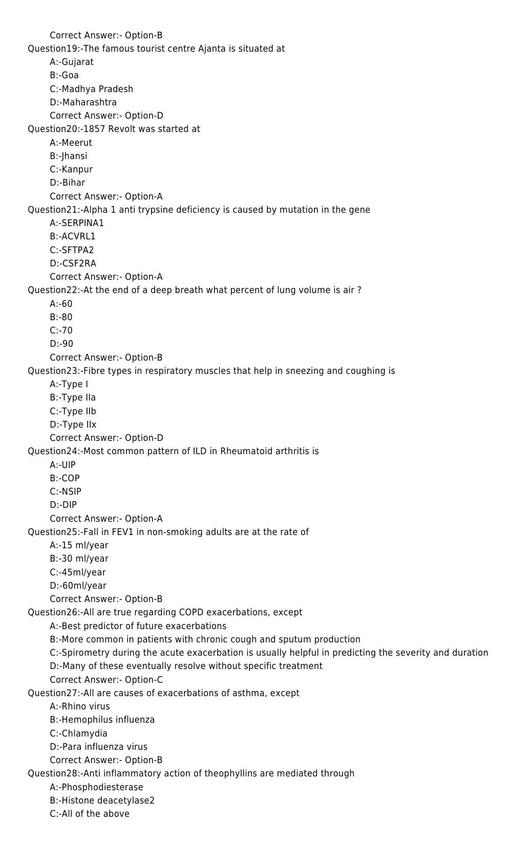 KPSC Tuberculosis And Respiratory Medicine Exam 172018OL 3