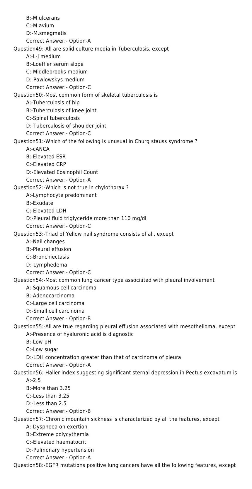 KPSC Tuberculosis And Respiratory Medicine Exam 172018OL 6