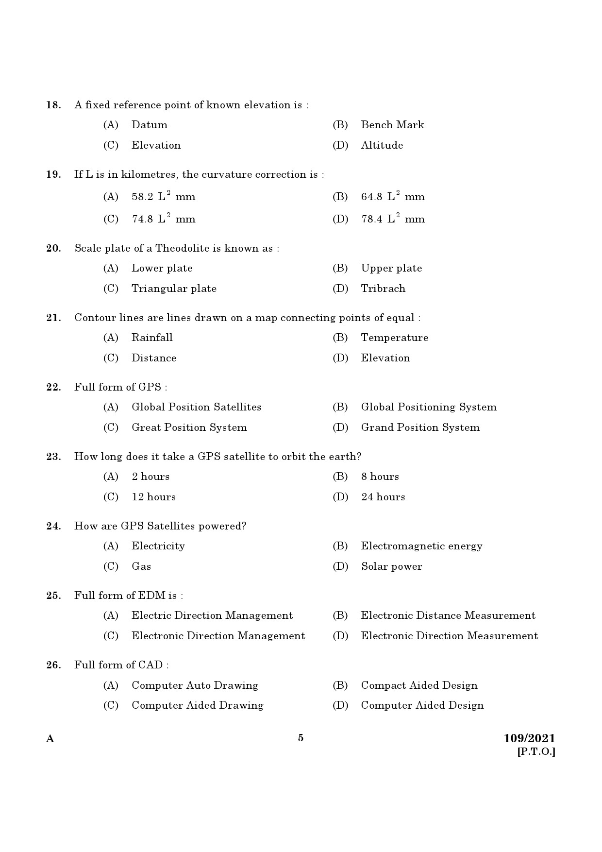 KPSC Planning Surveyor Grade II Exam 2021 Code 1092021 3