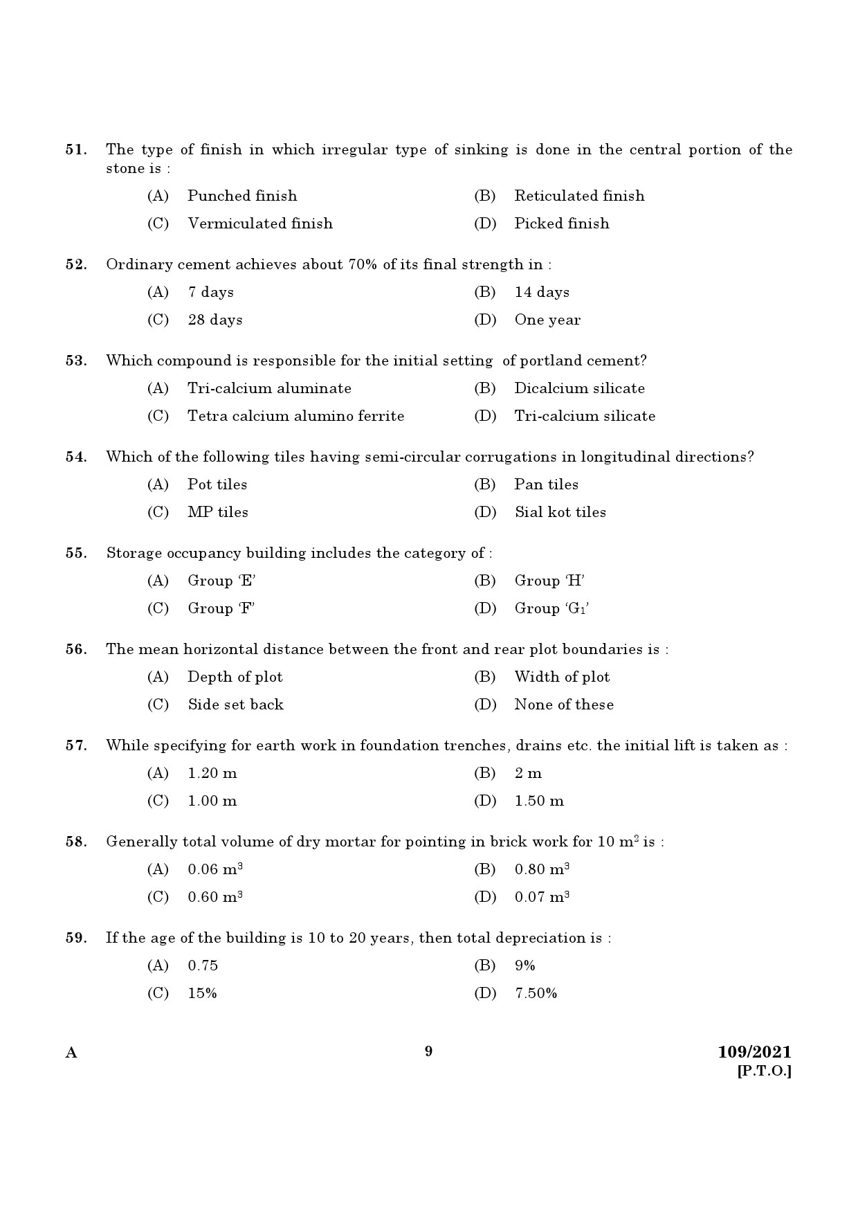 KPSC Planning Surveyor Grade II Exam 2021 Code 1092021 7