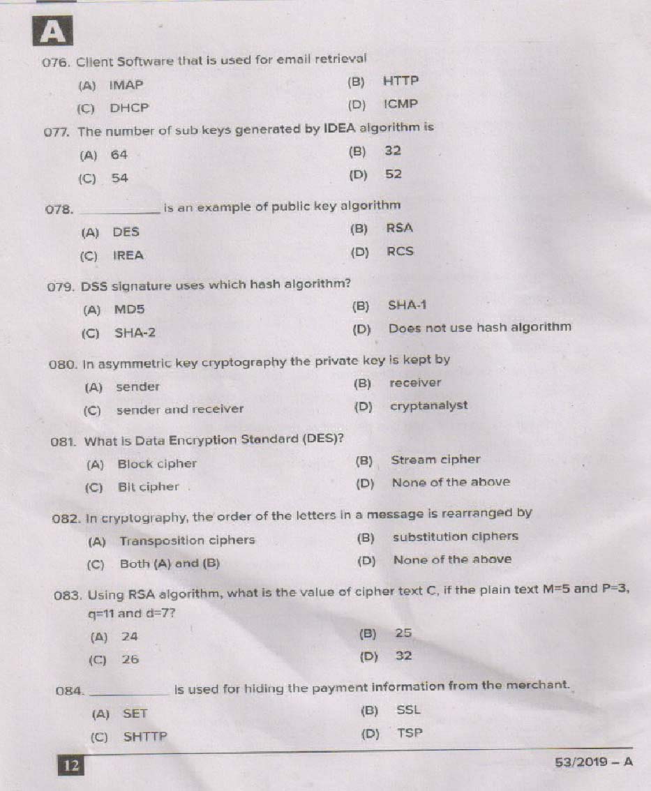 KPSC System Analyst Exam 2019 Code 532019 11