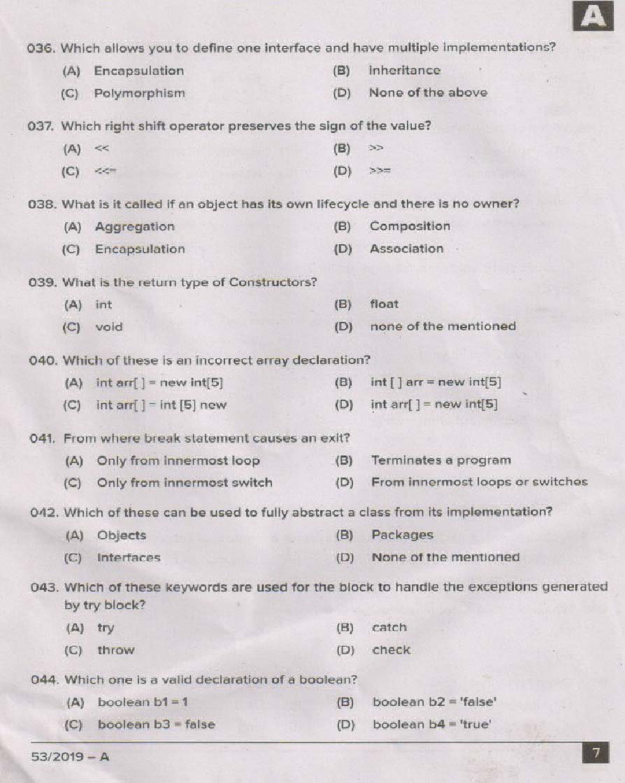 KPSC System Analyst Exam 2019 Code 532019 6