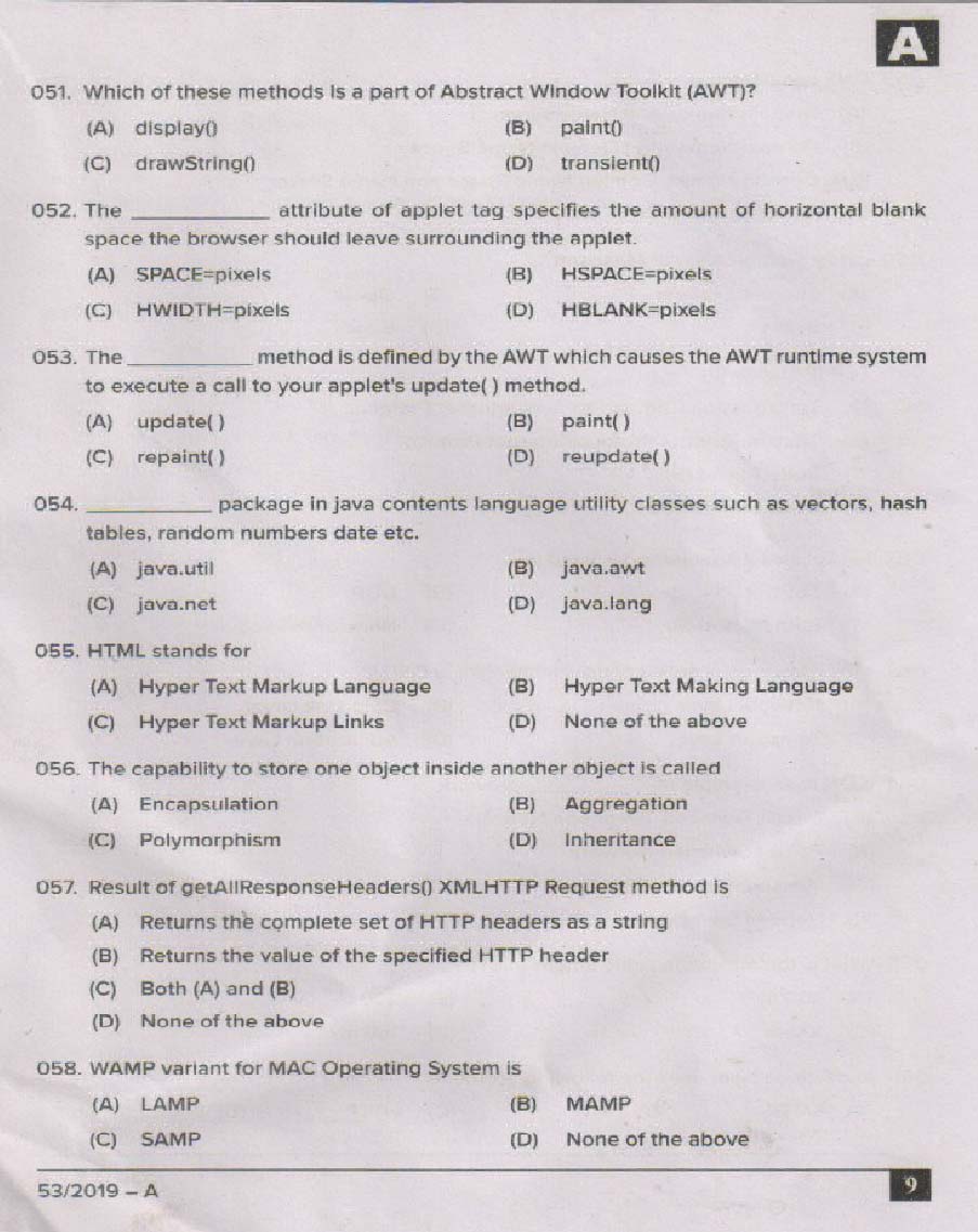 KPSC System Analyst Exam 2019 Code 532019 8