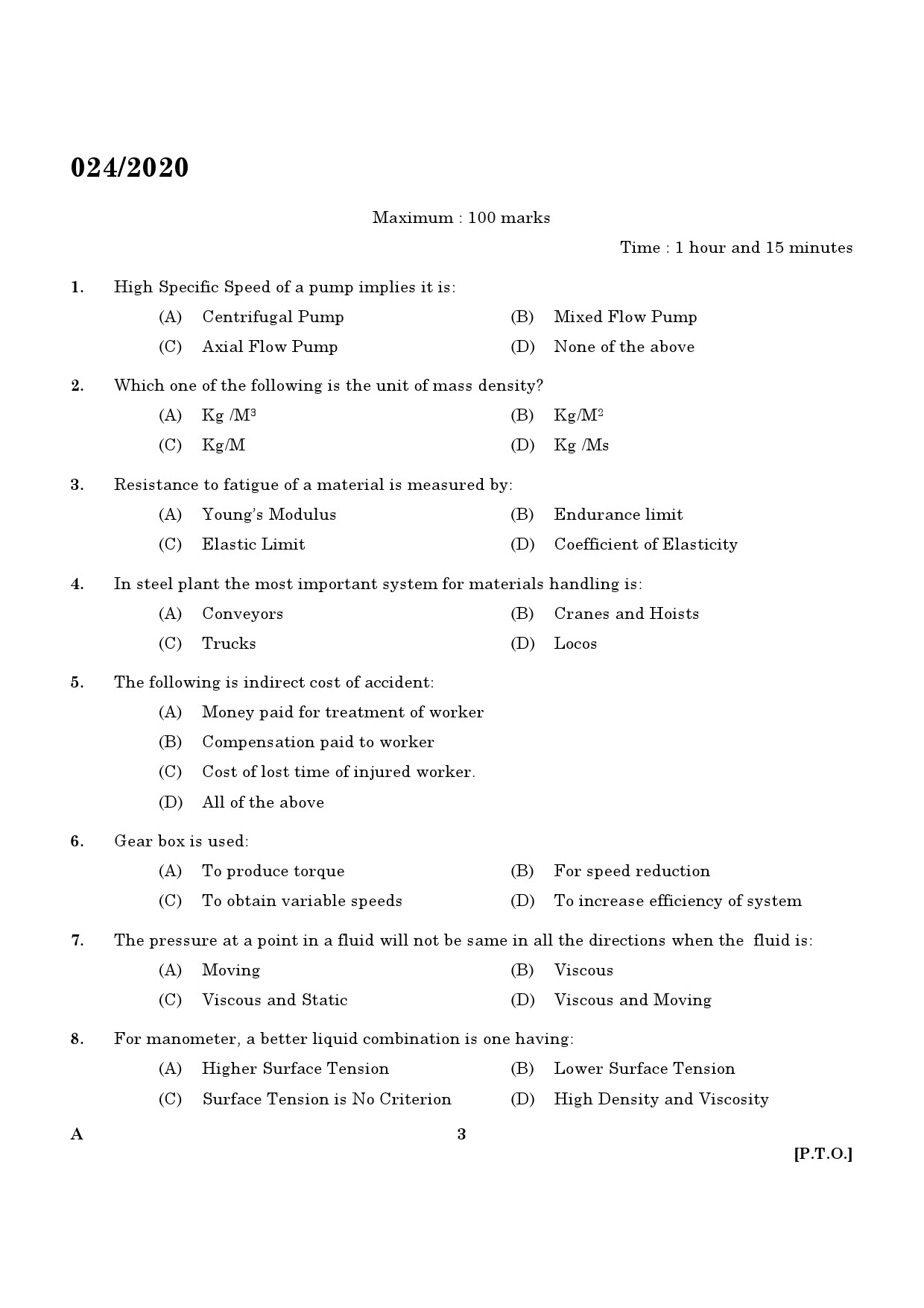 KPSC Technical Assistant Exam 2020 Code 0242020 1