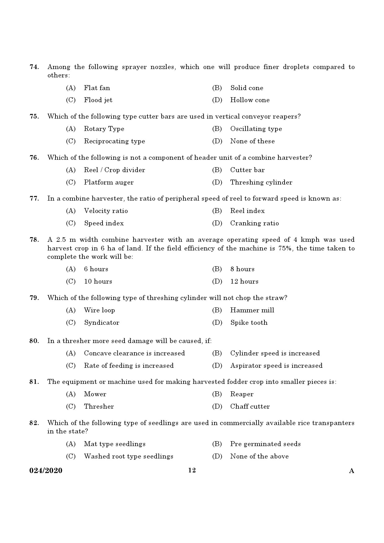 KPSC Technical Assistant Exam 2020 Code 0242020 10