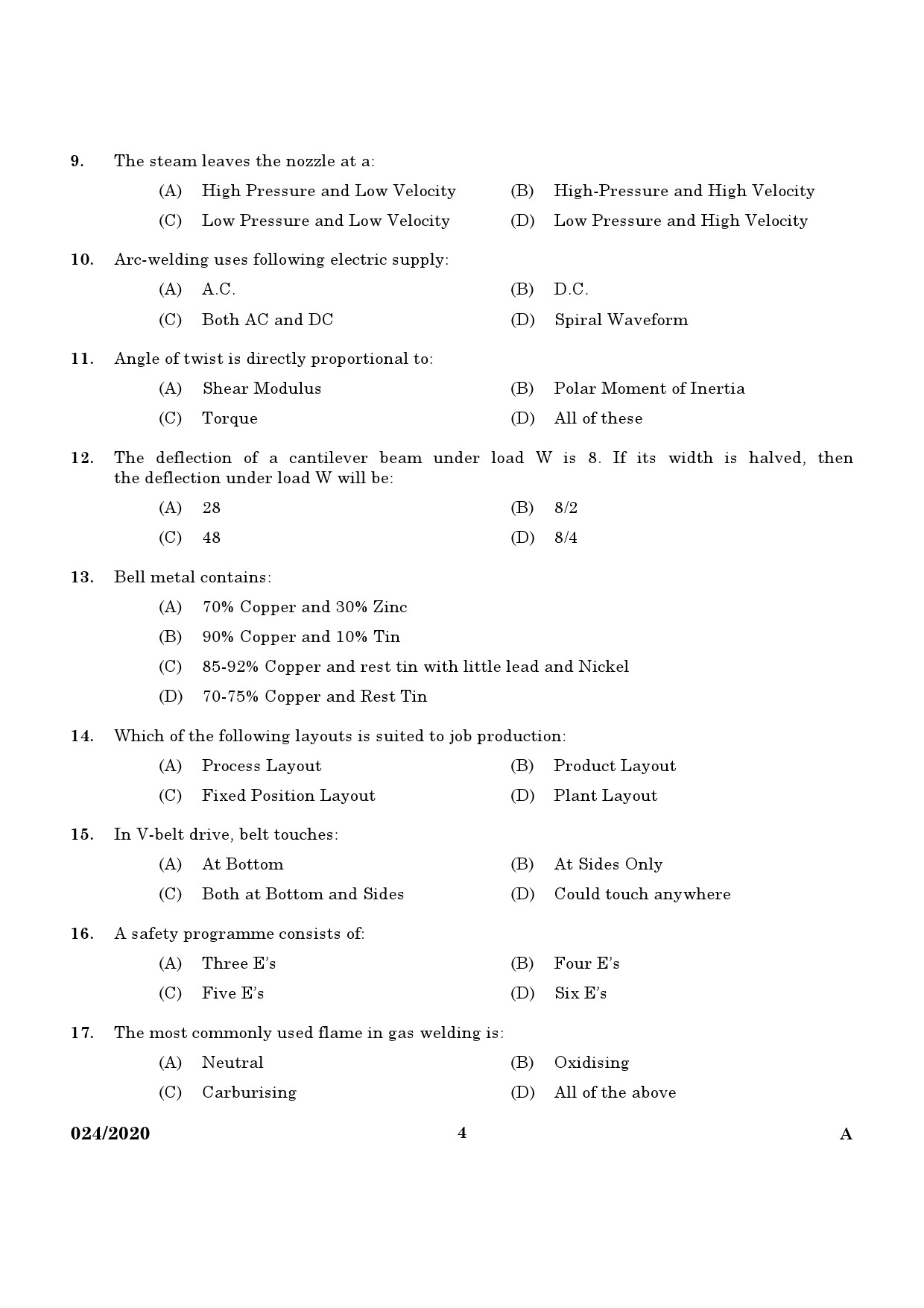 KPSC Technical Assistant Exam 2020 Code 0242020 2