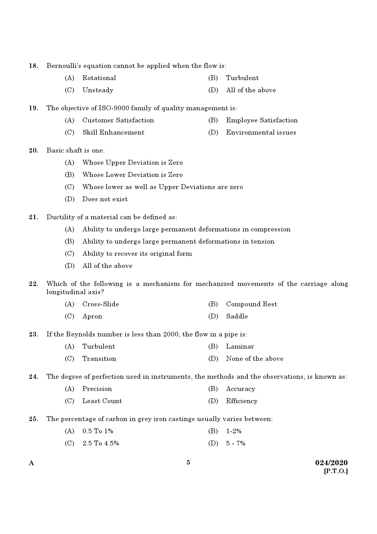 KPSC Technical Assistant Exam 2020 Code 0242020 3