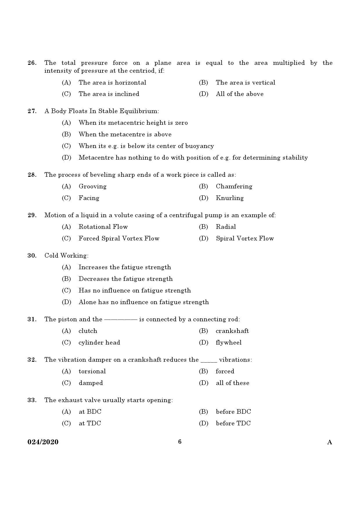 KPSC Technical Assistant Exam 2020 Code 0242020 4