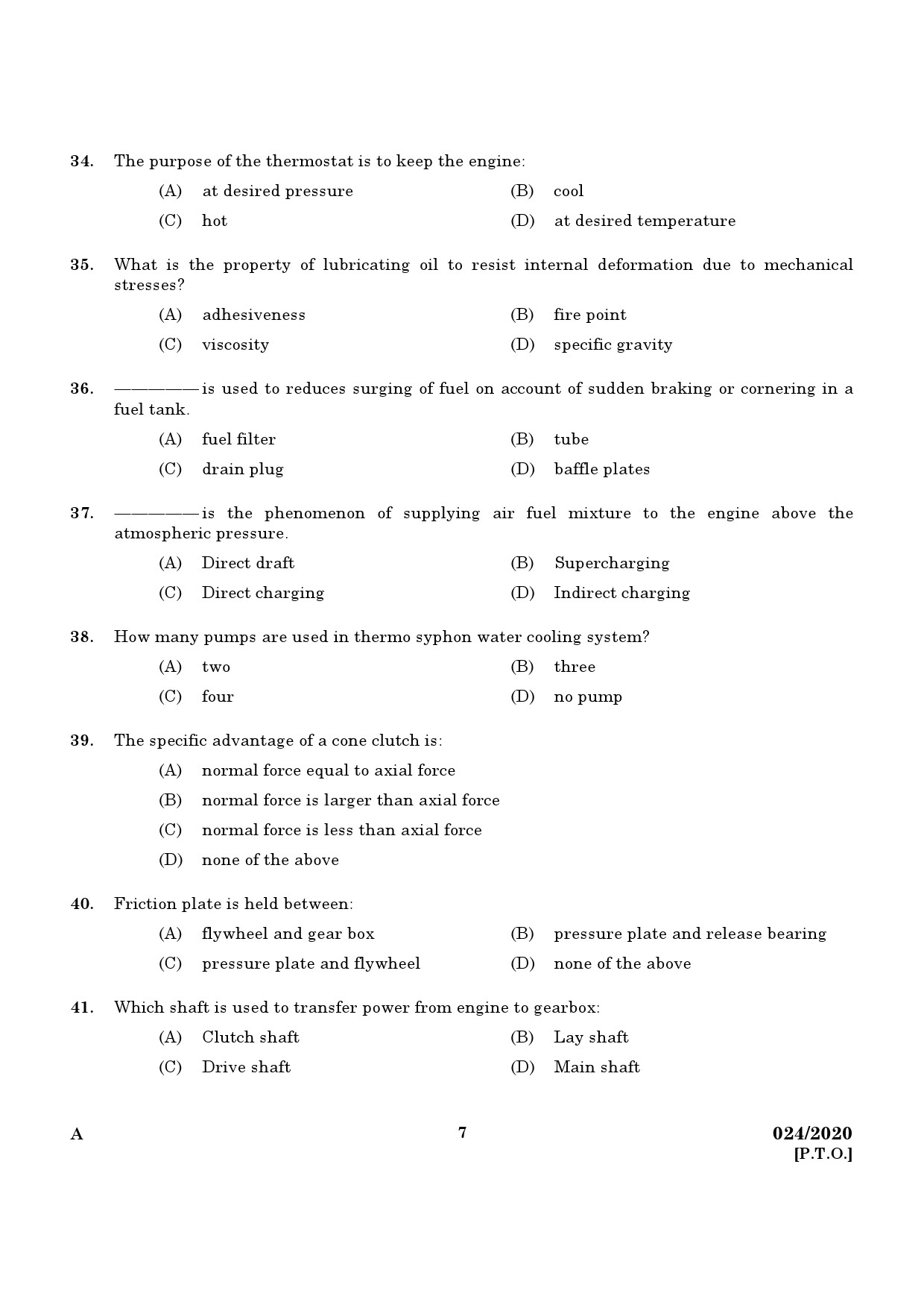 KPSC Technical Assistant Exam 2020 Code 0242020 5