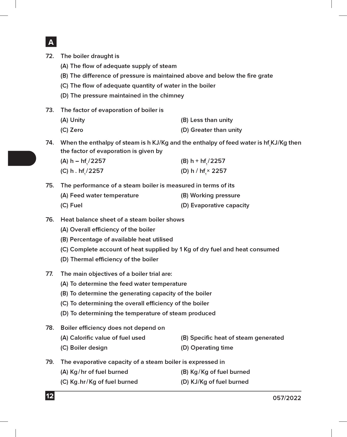 KPSC Technician Grade II Boiler Operator Exam 2022 Code 0572022 11