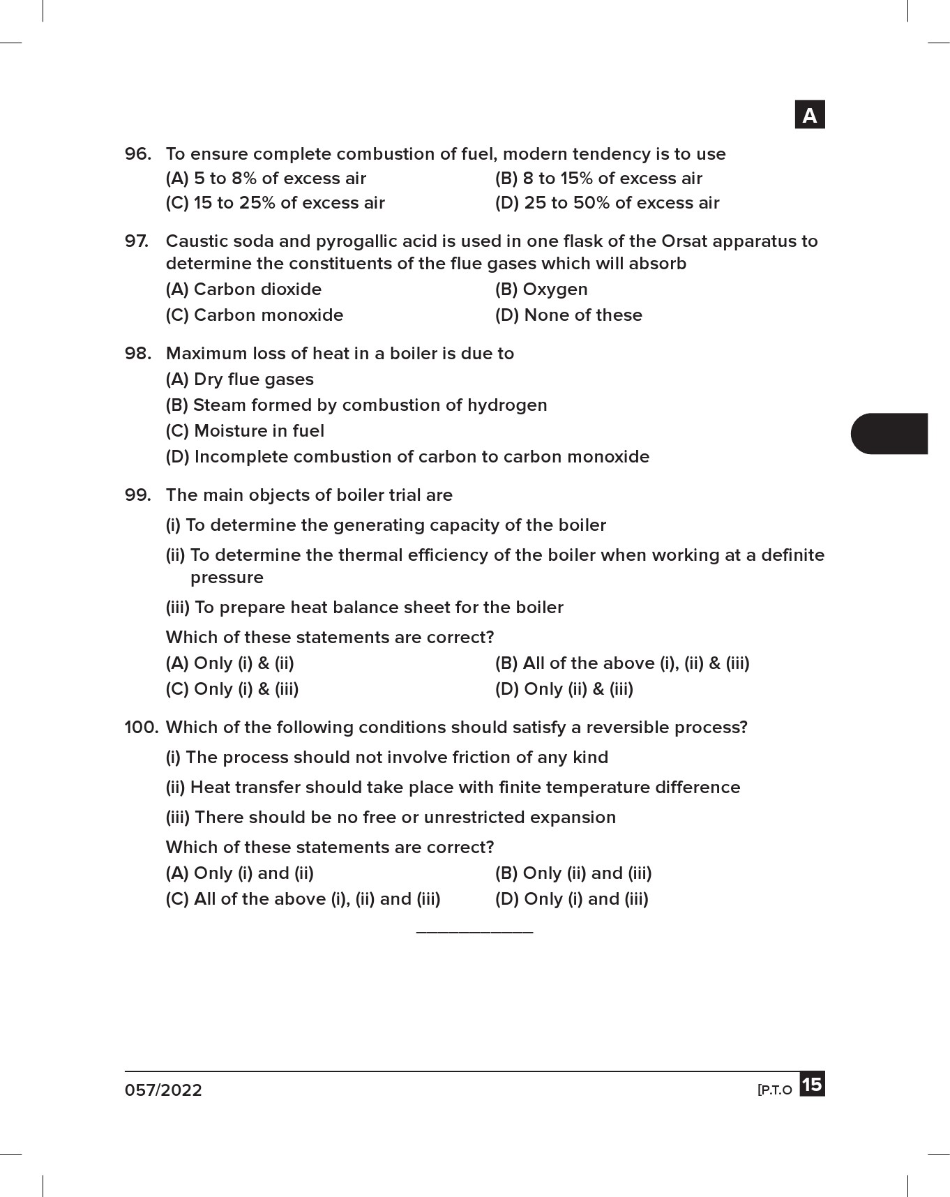 KPSC Technician Grade II Boiler Operator Exam 2022 Code 0572022 14