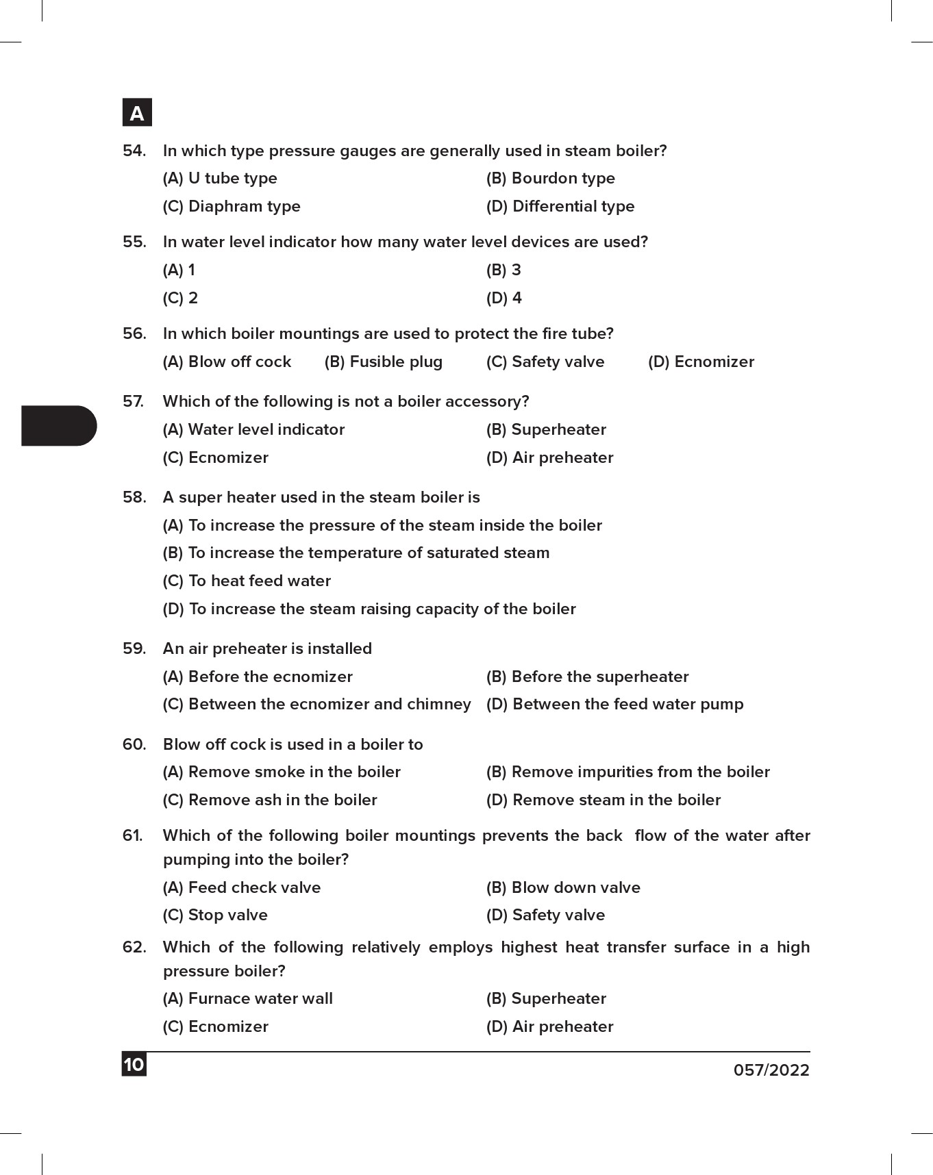 KPSC Technician Grade II Boiler Operator Exam 2022 Code 0572022 9