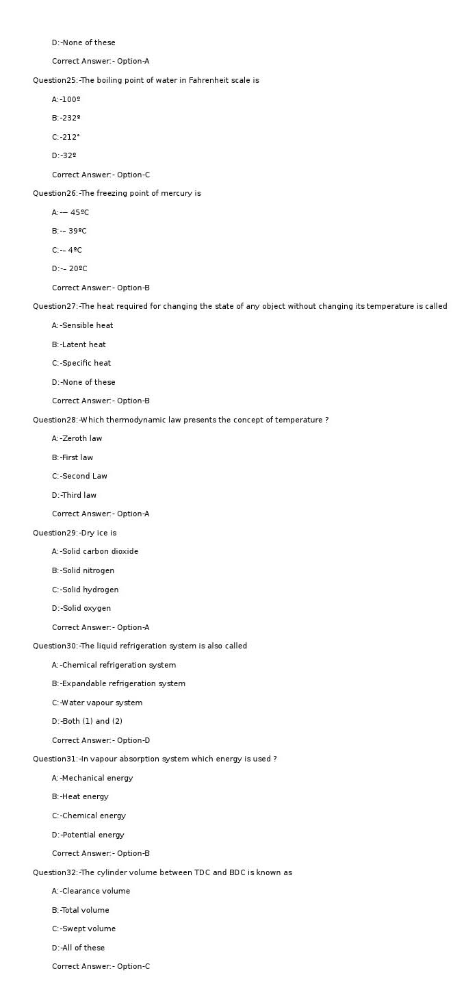 KPSC Technician Grade II Refrigeration Mechanic Exam 2022 Code 732022OL 4