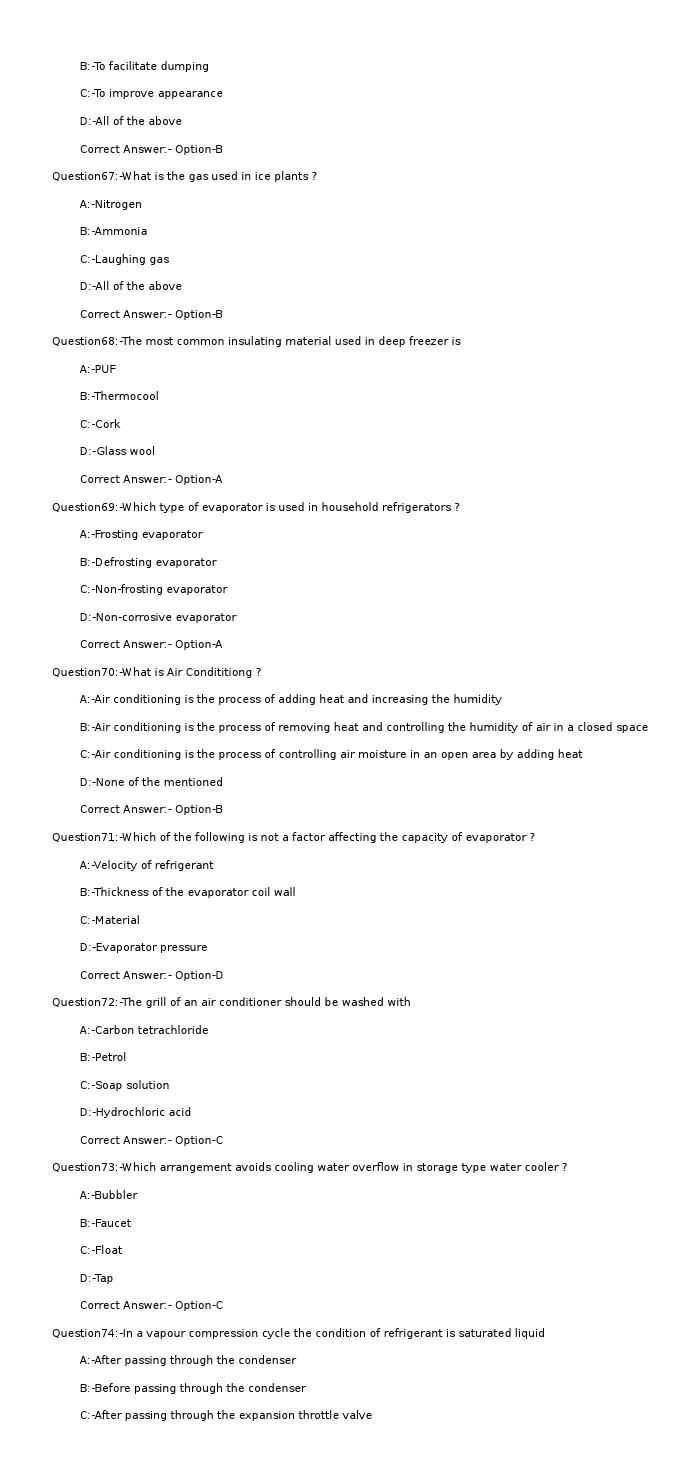 KPSC Technician Grade II Refrigeration Mechanic Exam 2022 Code 732022OL 9