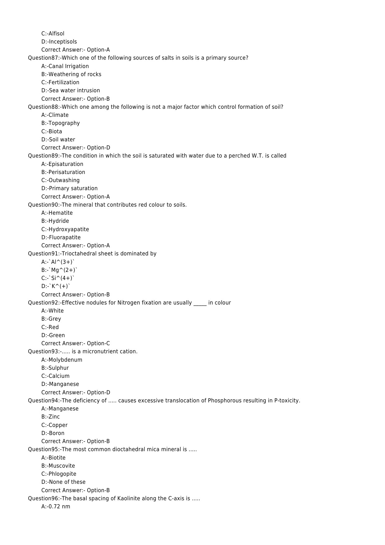 KPSC Specialist Soil Science and Conservation Exam 2019 Code 562019OL 10