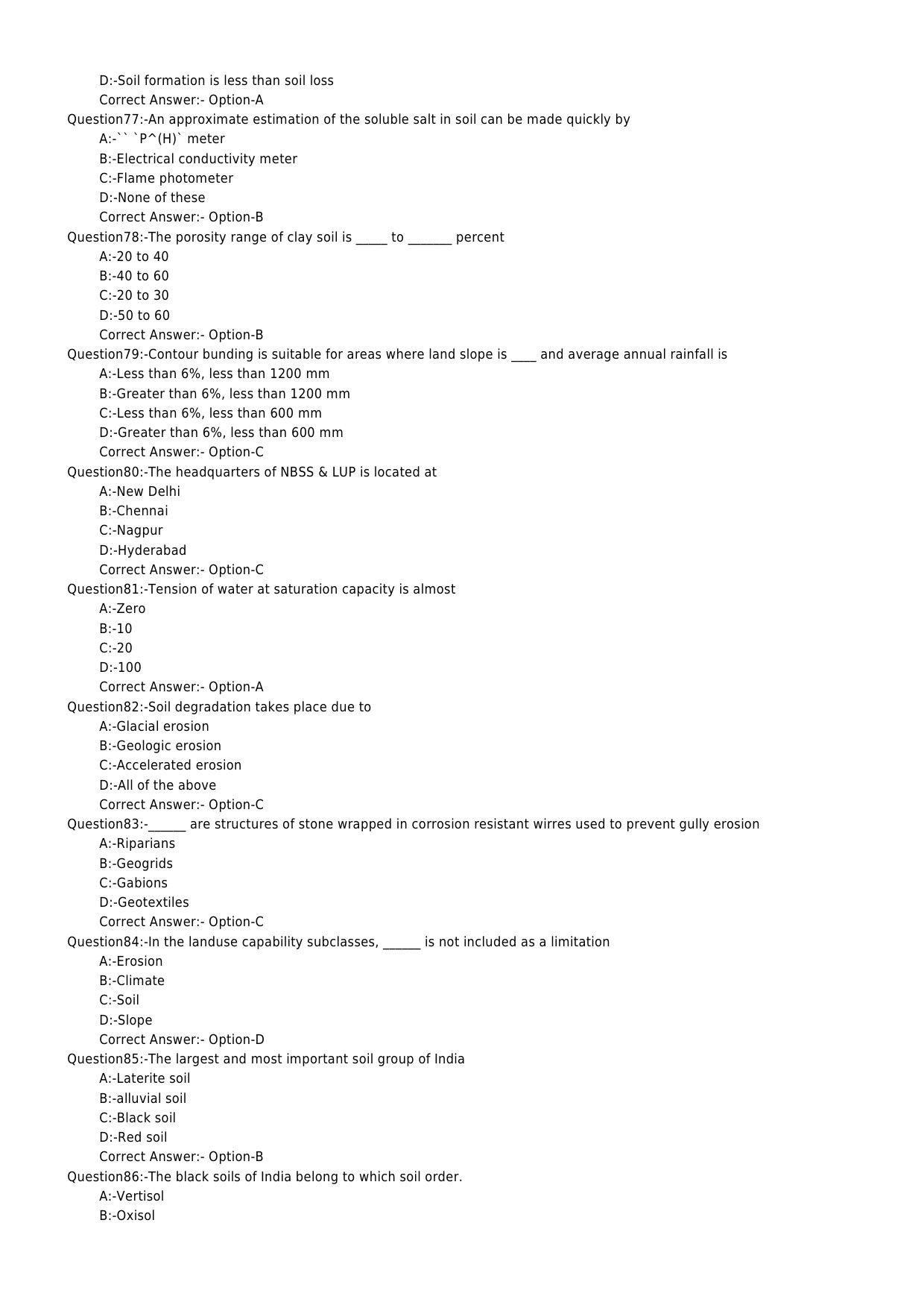 KPSC Specialist Soil Science and Conservation Exam 2019 Code 562019OL 9