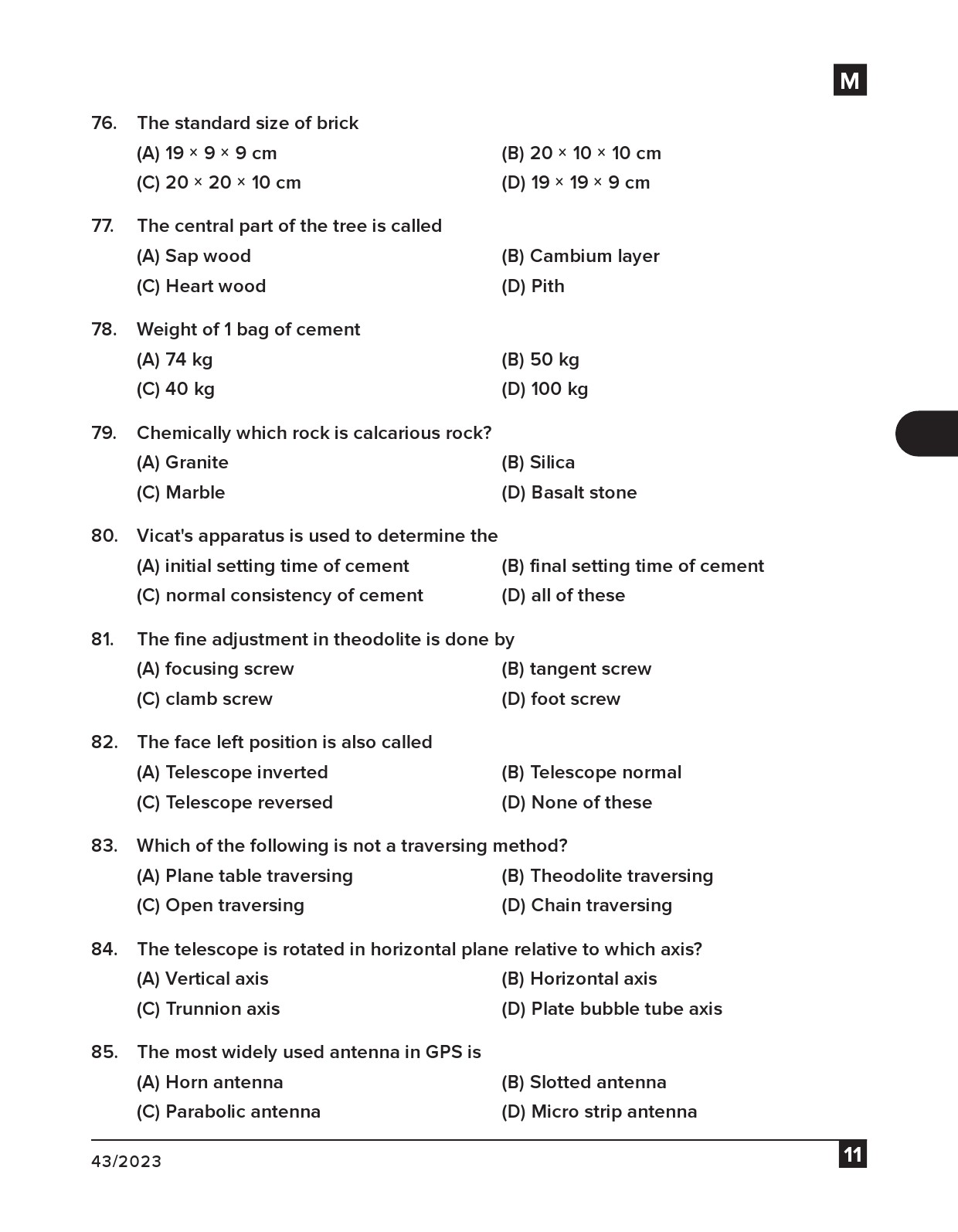 KPSC Tracer and Surveyor Grade II Exam 2023 Code 0432023 10