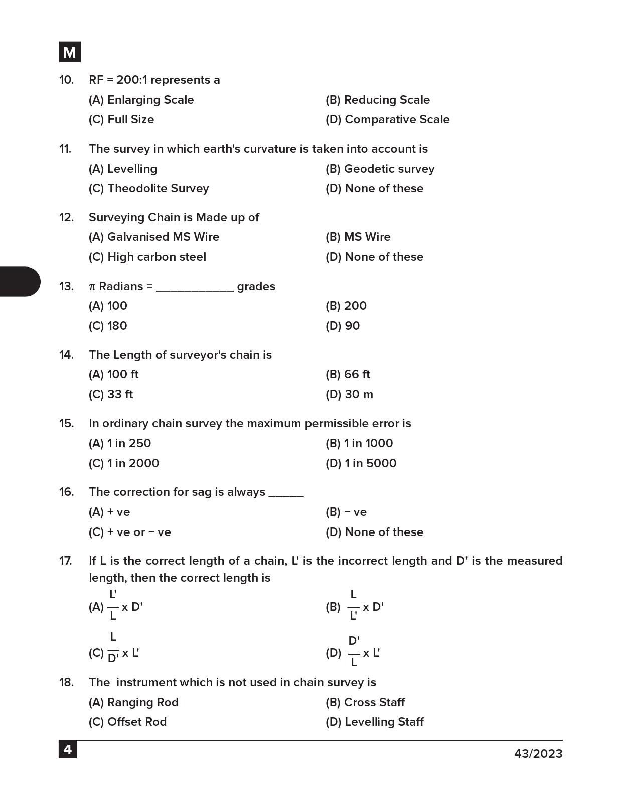 KPSC Tracer and Surveyor Grade II Exam 2023 Code 0432023 3