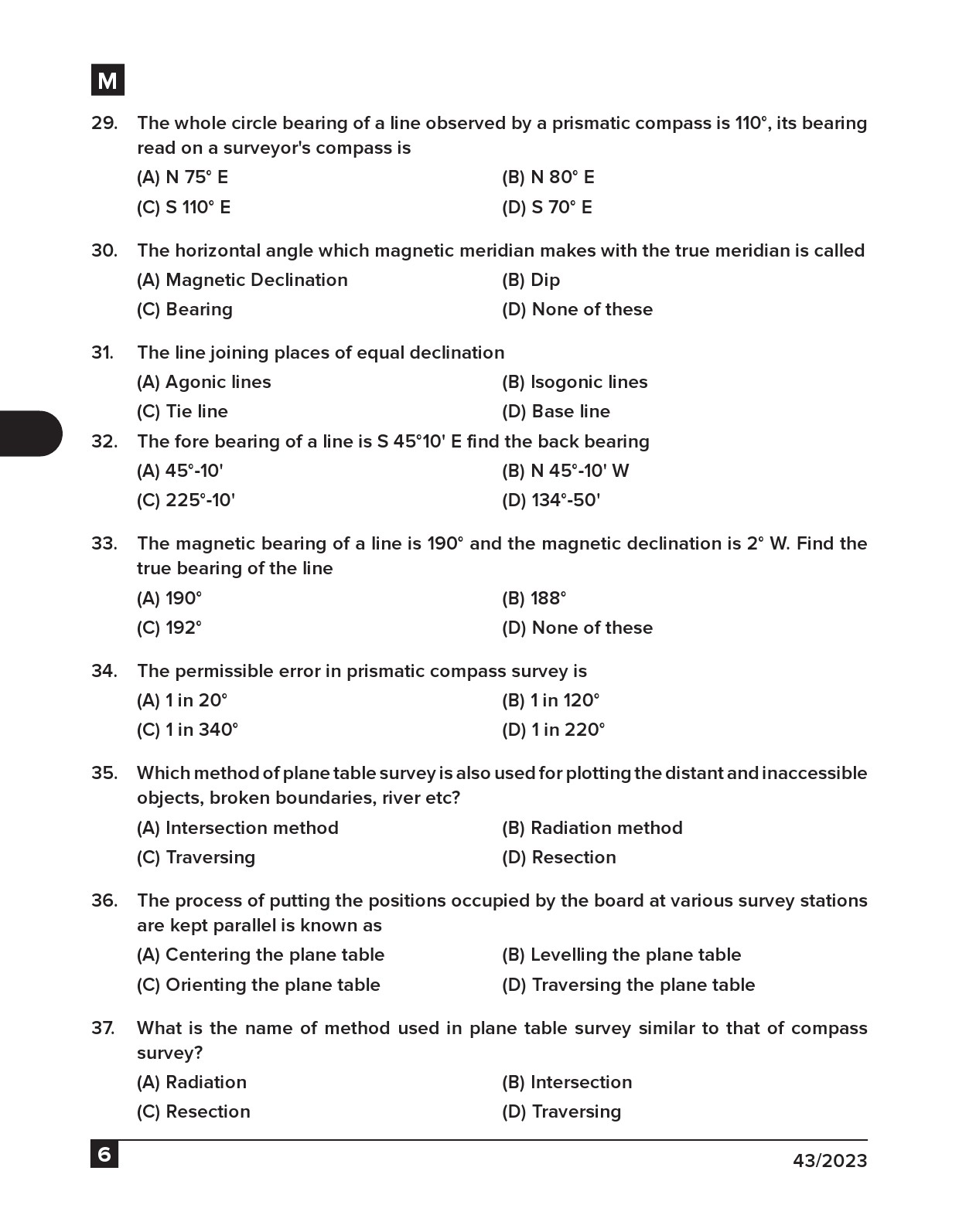 KPSC Tracer and Surveyor Grade II Exam 2023 Code 0432023 5