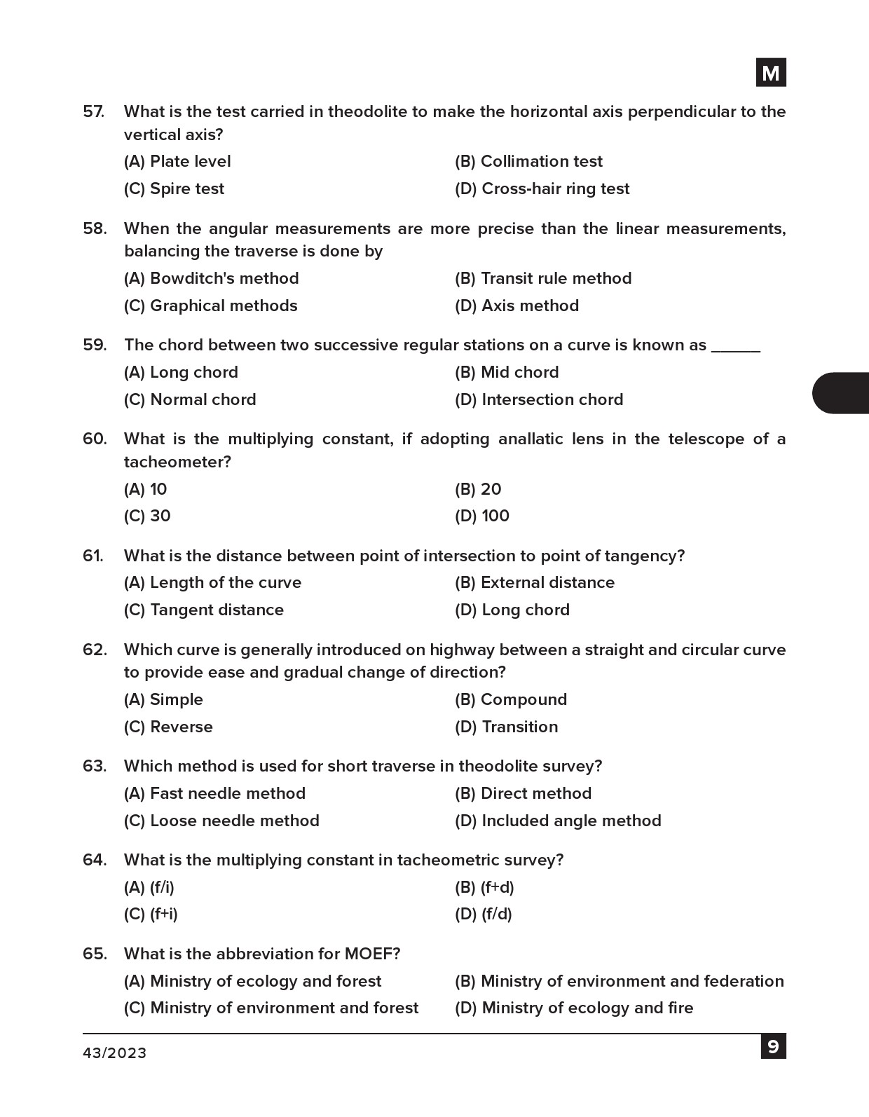 KPSC Tracer and Surveyor Grade II Exam 2023 Code 0432023 8