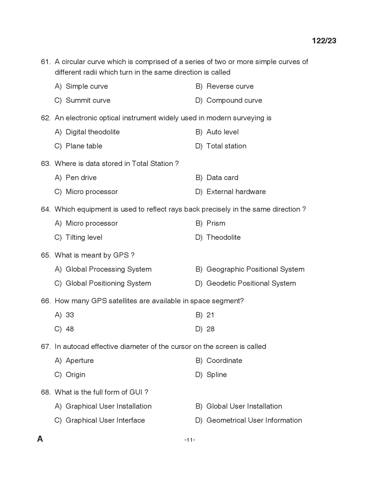 KPSC Tracer Civil in Public Works Exam 2023 Code 1222023 10