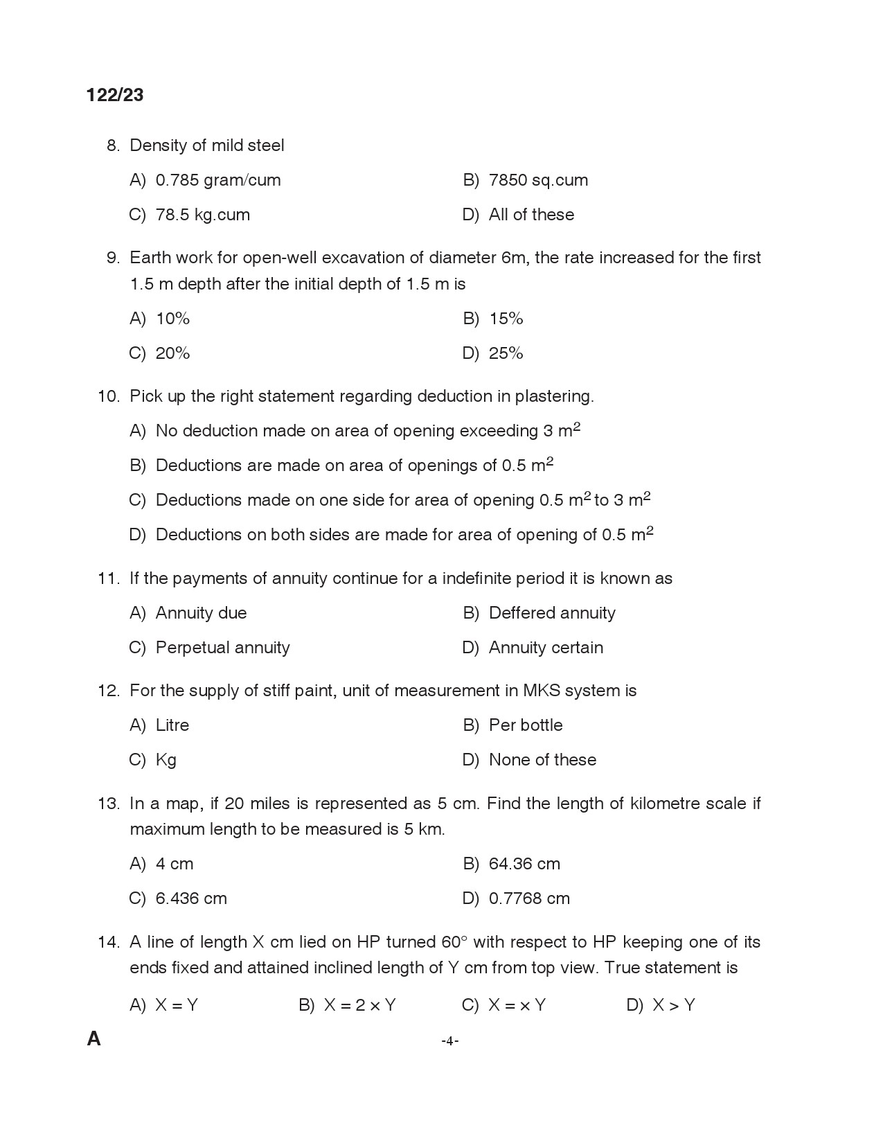 KPSC Tracer Civil in Public Works Exam 2023 Code 1222023 3