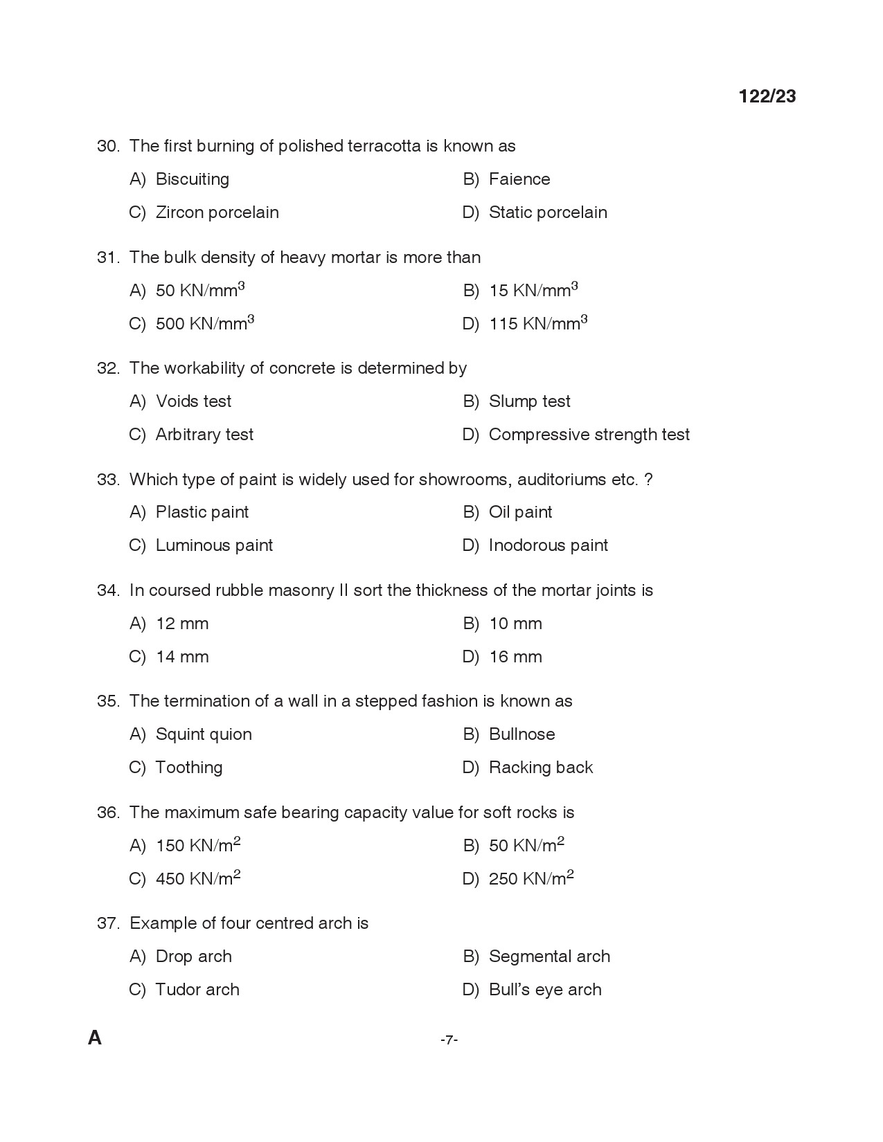 KPSC Tracer Civil in Public Works Exam 2023 Code 1222023 6