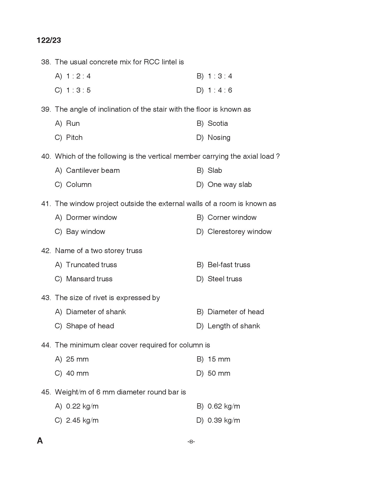 KPSC Tracer Civil in Public Works Exam 2023 Code 1222023 7