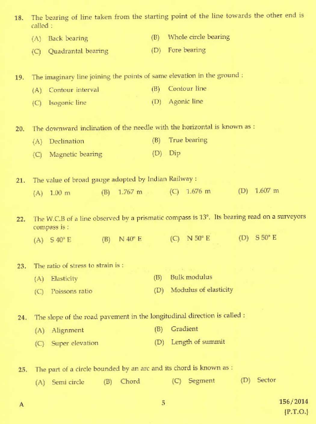 KPSC Tracer Exam 2014 Code 1562014 3