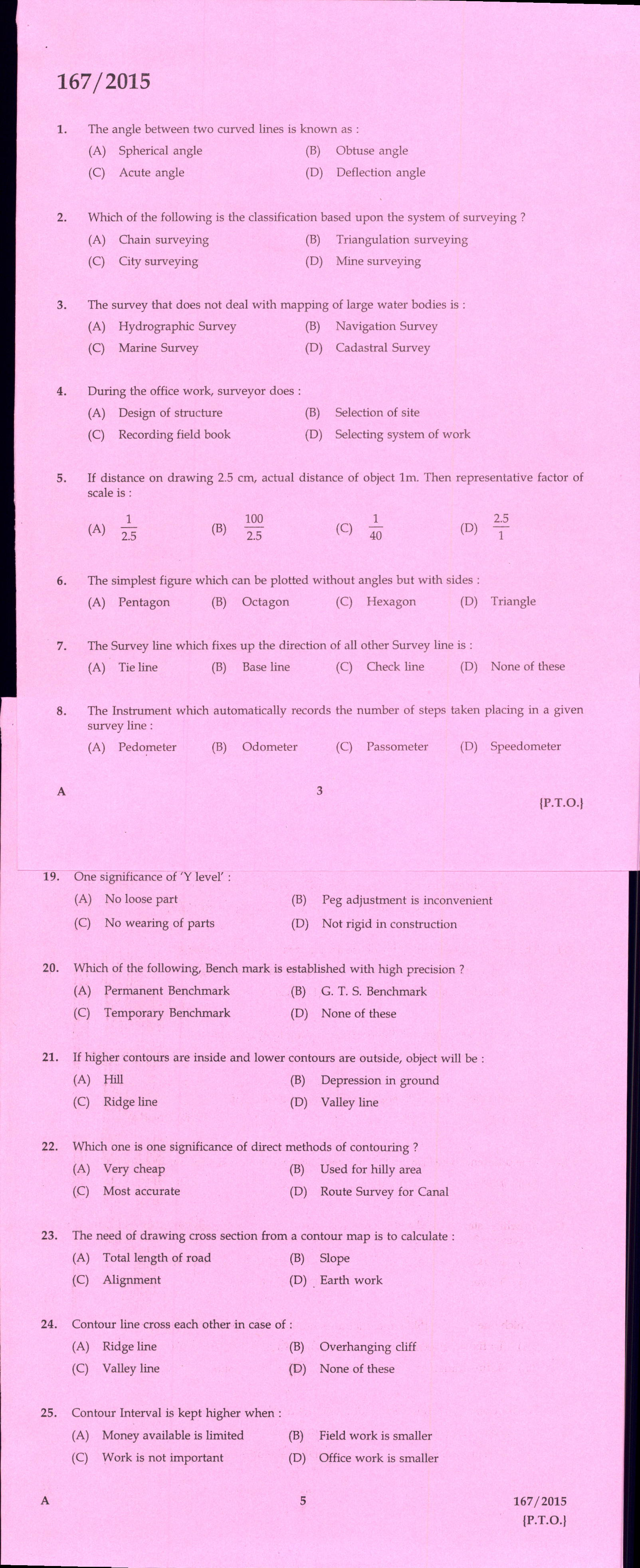 KPSC Tracer Exam 2015 Code 1672015 1