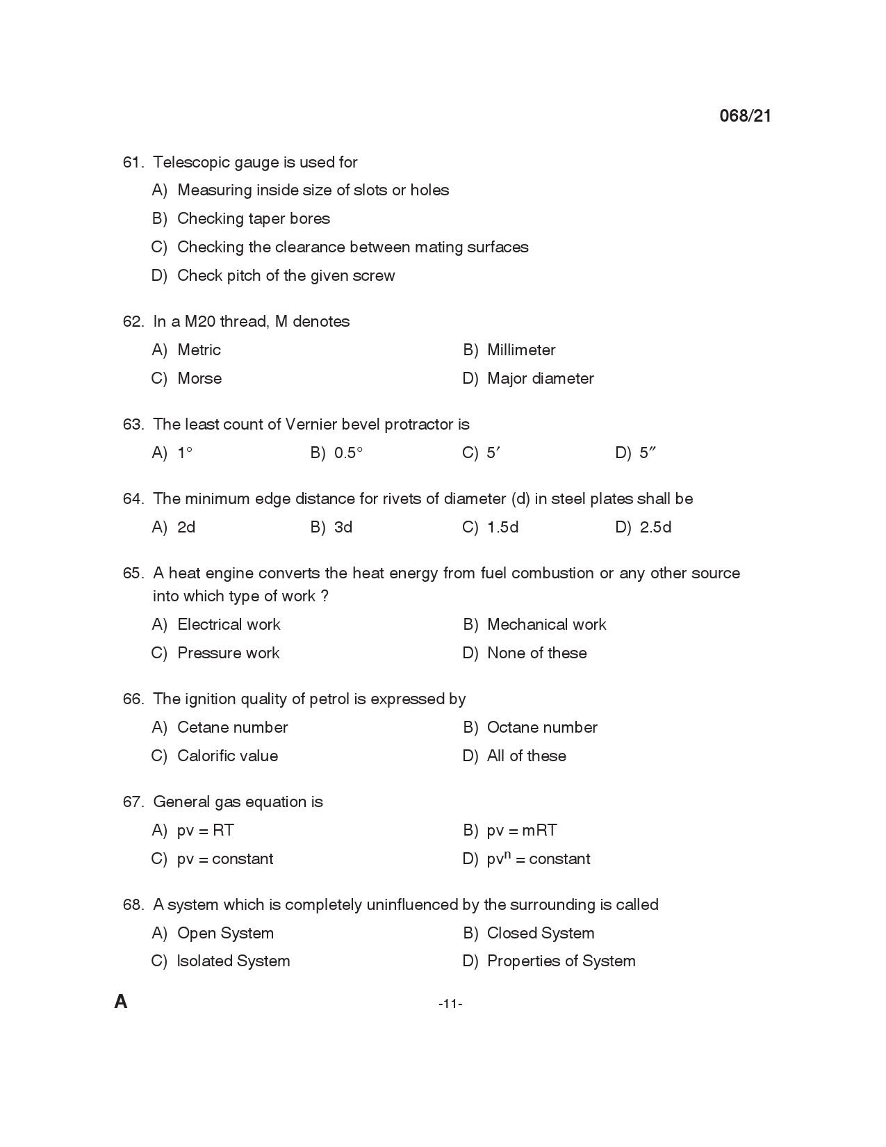 KPSC Tracer Exam 2021 Code 0682021 10