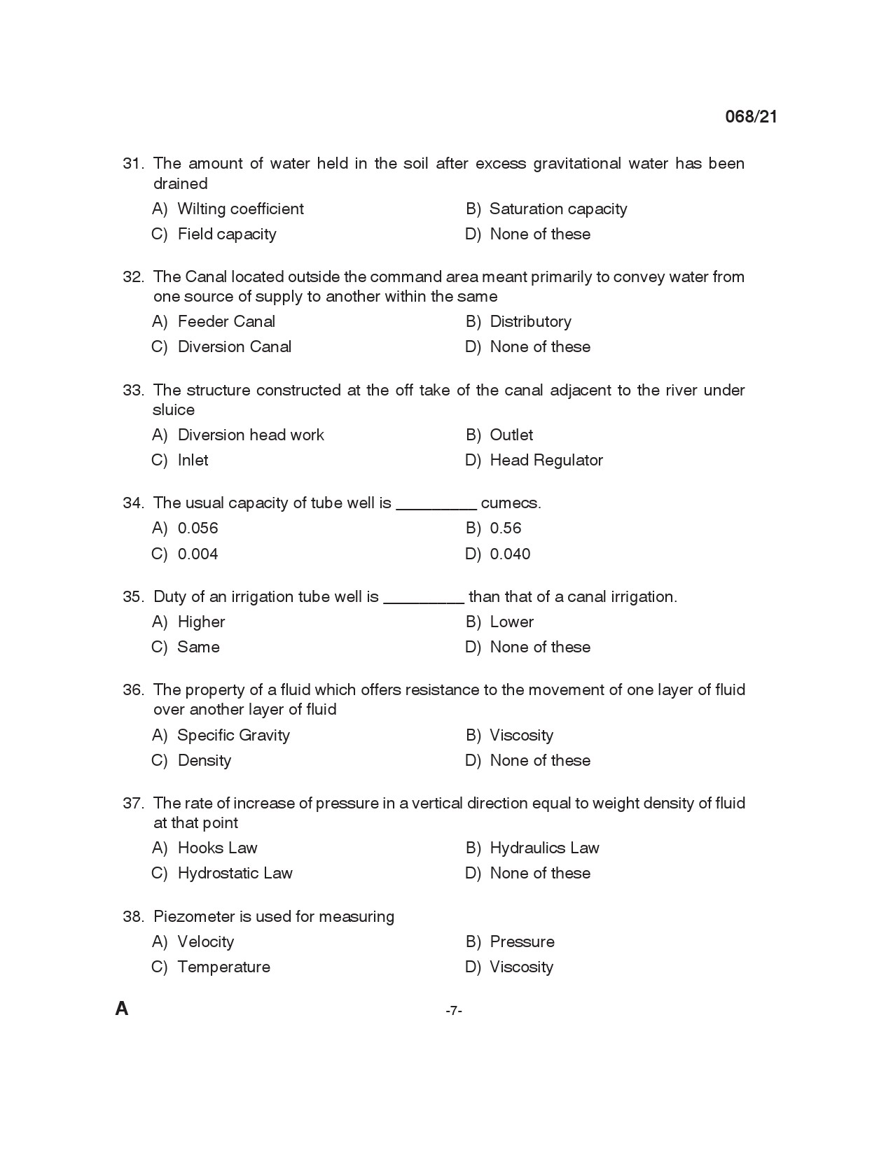 KPSC Tracer Exam 2021 Code 0682021 6