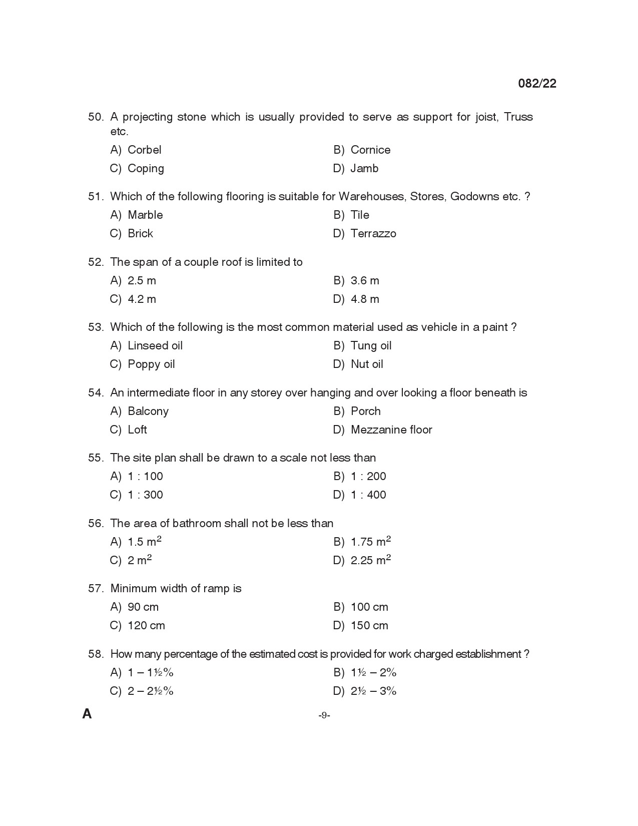 KPSC Tracer Exam 2022 Code 0822022 8