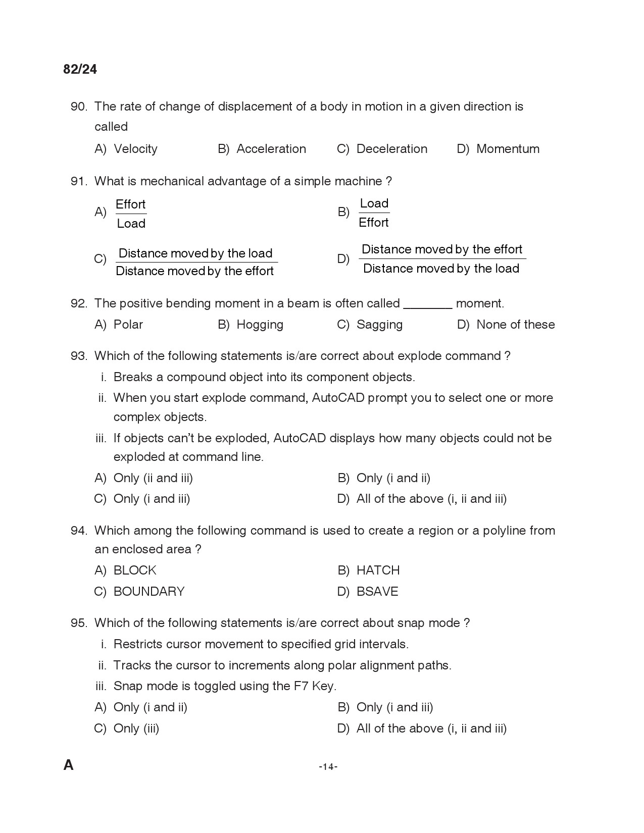 KPSC Tracer Exam 2024 Code 0822024 13