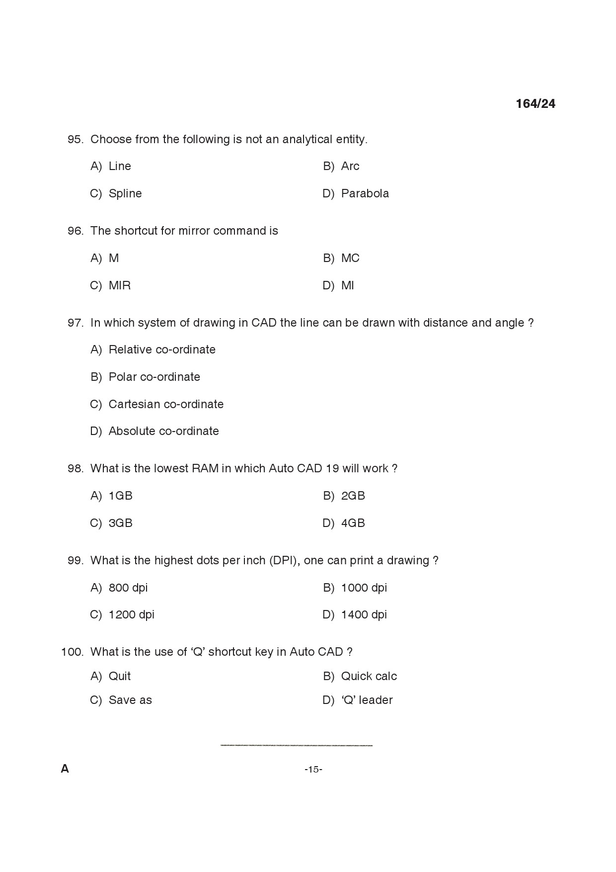 KPSC Tracer Exam 2024 Code 1642024 14