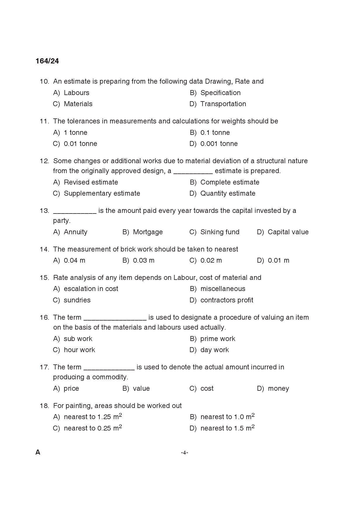 KPSC Tracer Exam 2024 Code 1642024 3