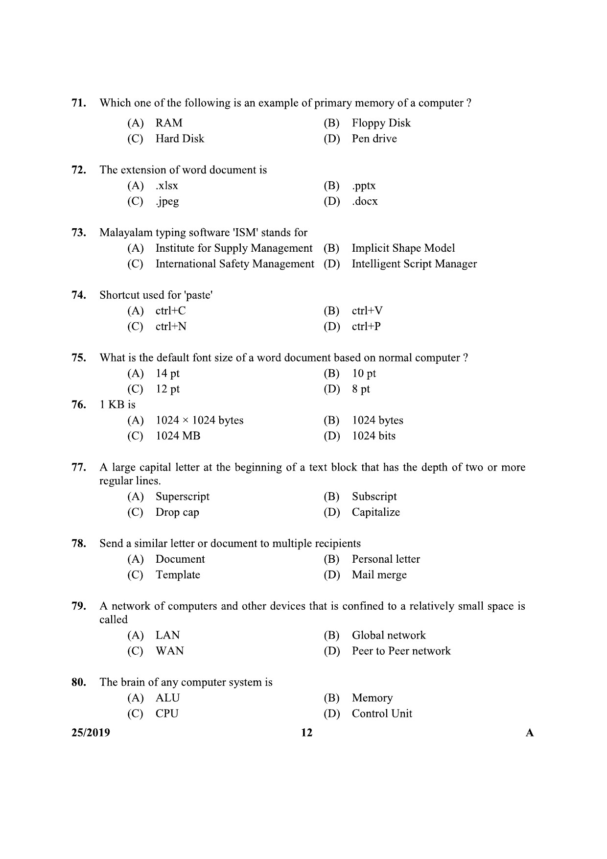 KPSC Tracer Soil Survey and Soil Conservation Exam Question Paper 252019 11