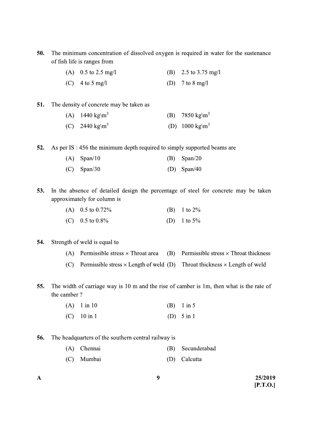 KPSC Tracer Soil Survey and Soil Conservation Exam Question Paper 252019 8