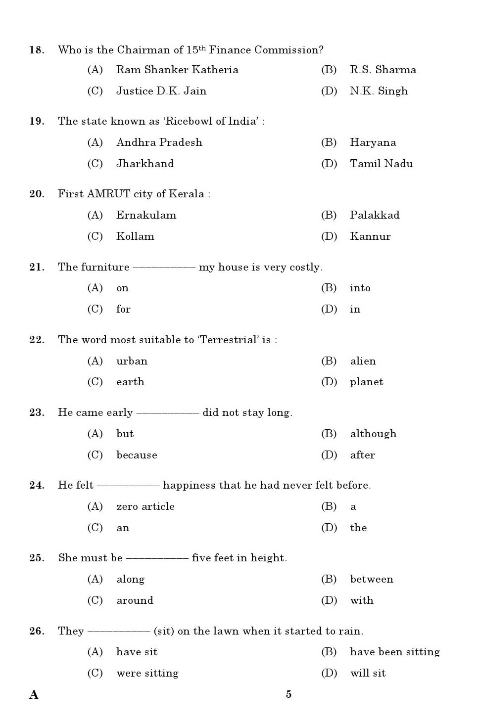 KPSC Translator Malayalam to English Exam 2019 Code 422019 3