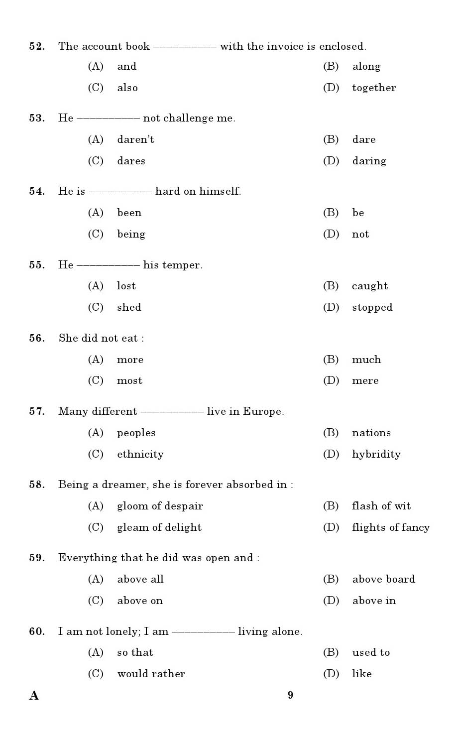 KPSC Translator Malayalam to English Exam 2019 Code 422019 7