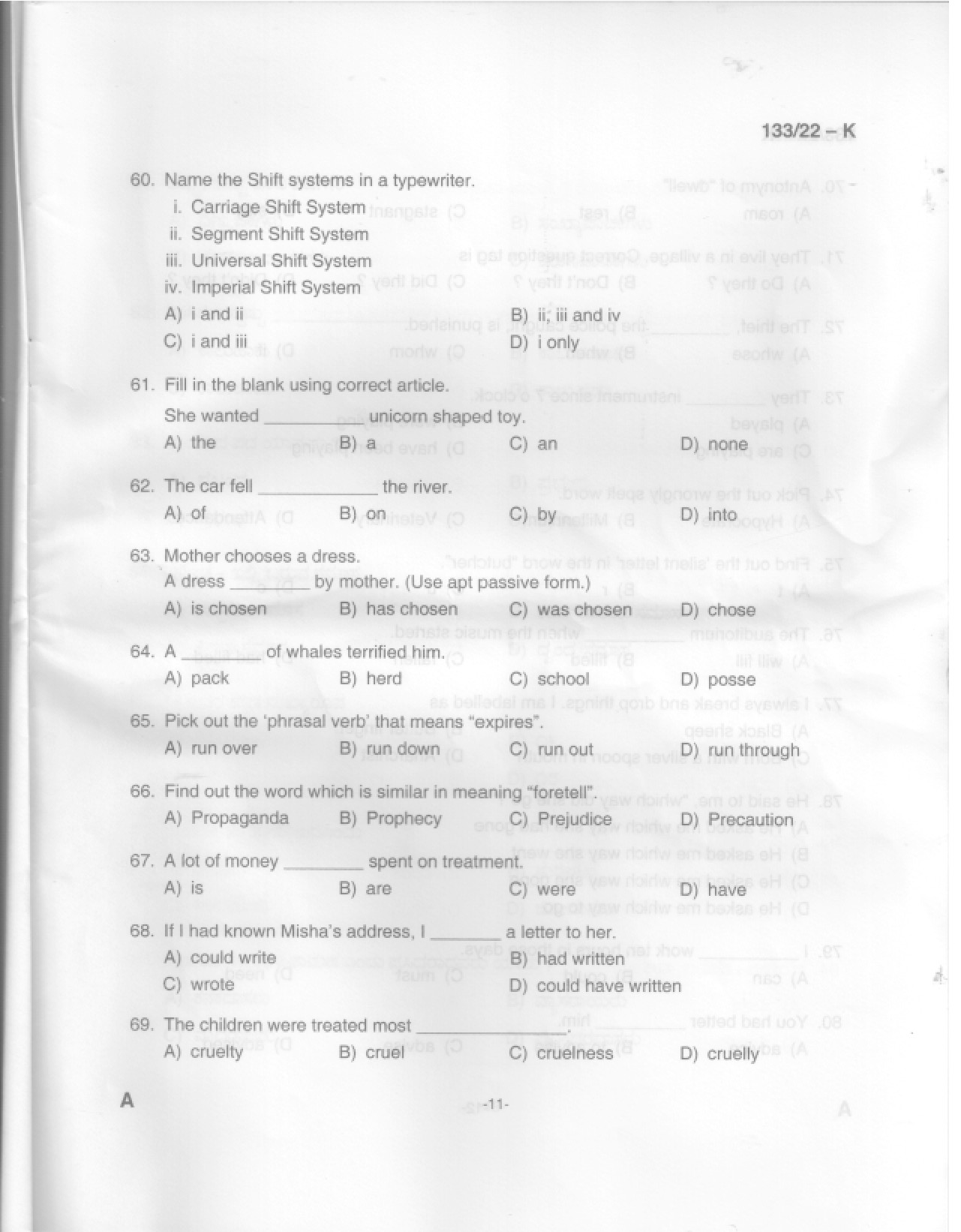 KPSC Typist Clerk Grade II Kannada Exam 2022 Code 1332022 10