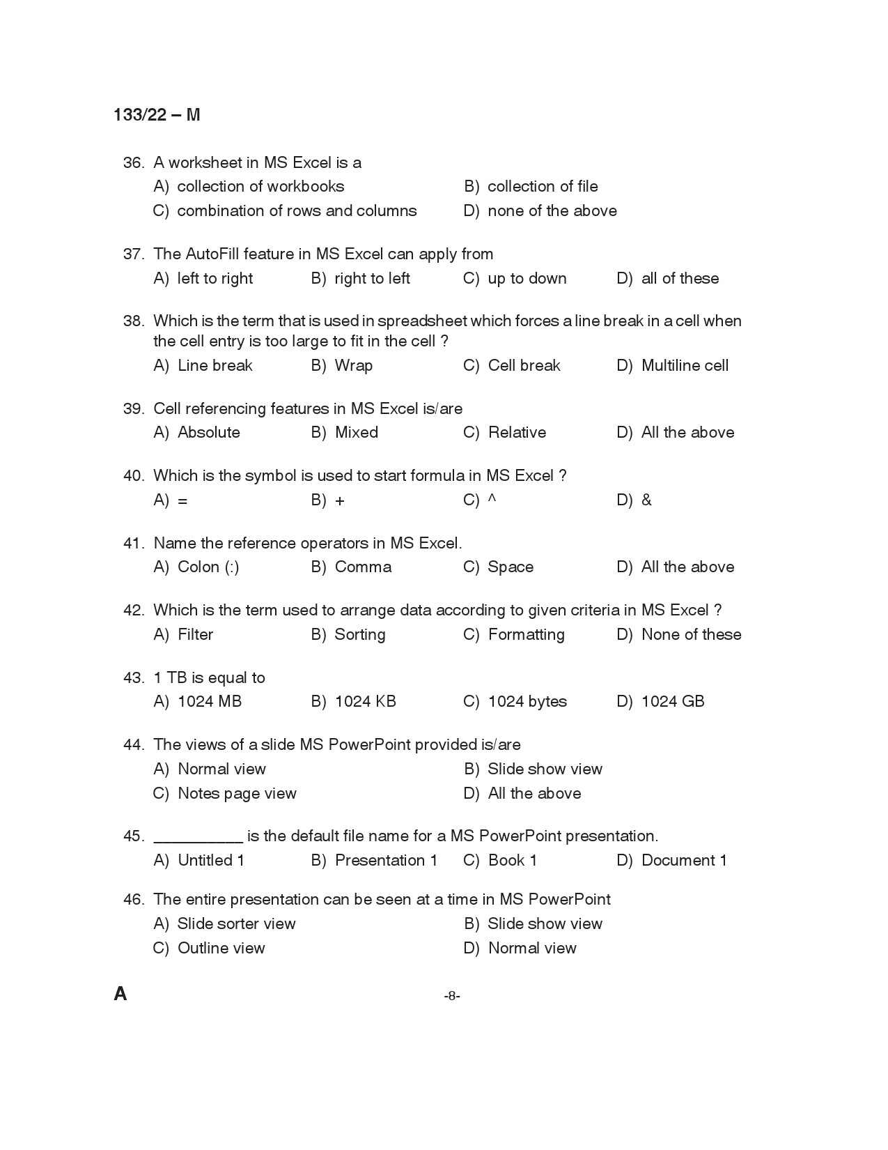 KPSC Typist Clerk Grade II Malayalam Exam 2022 Code 1332022 7