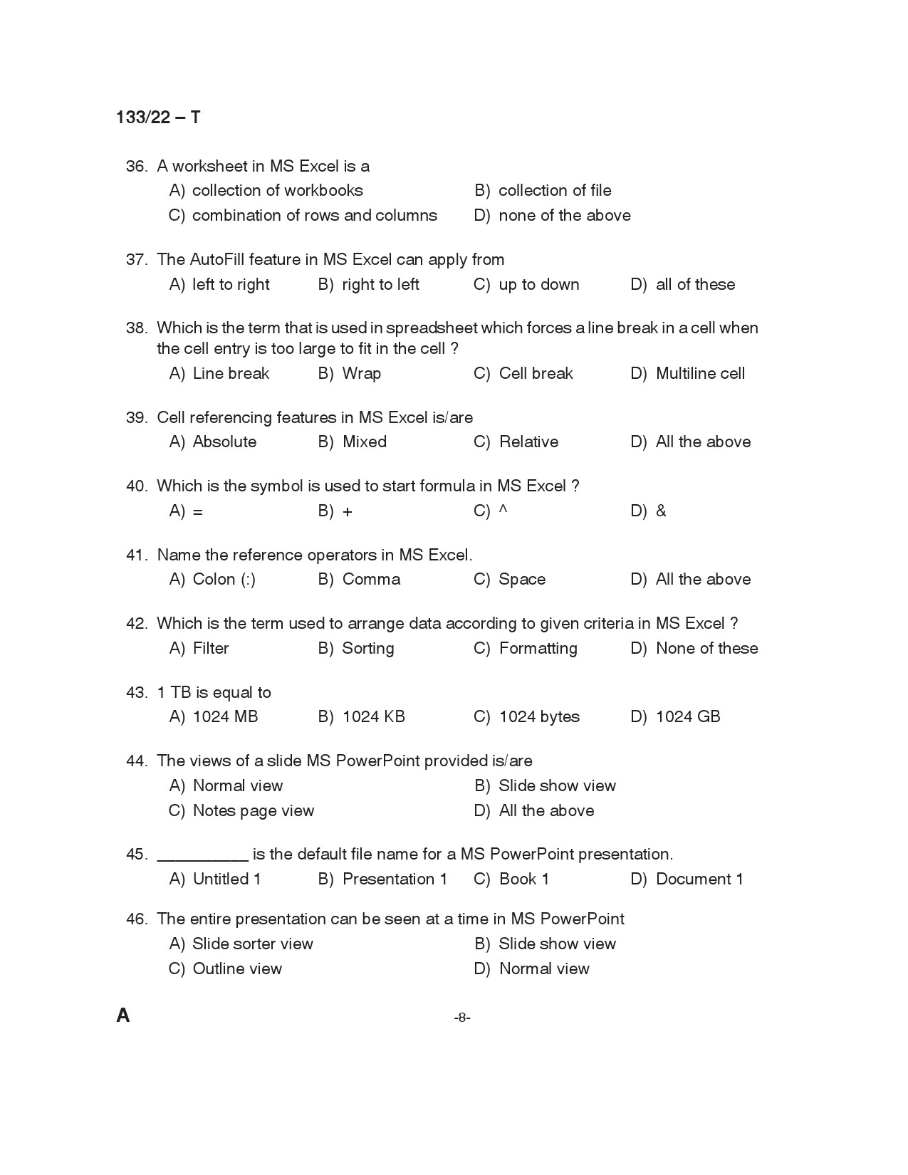 KPSC Typist Clerk Grade II Tamil Exam 2022 Code 1332022 7